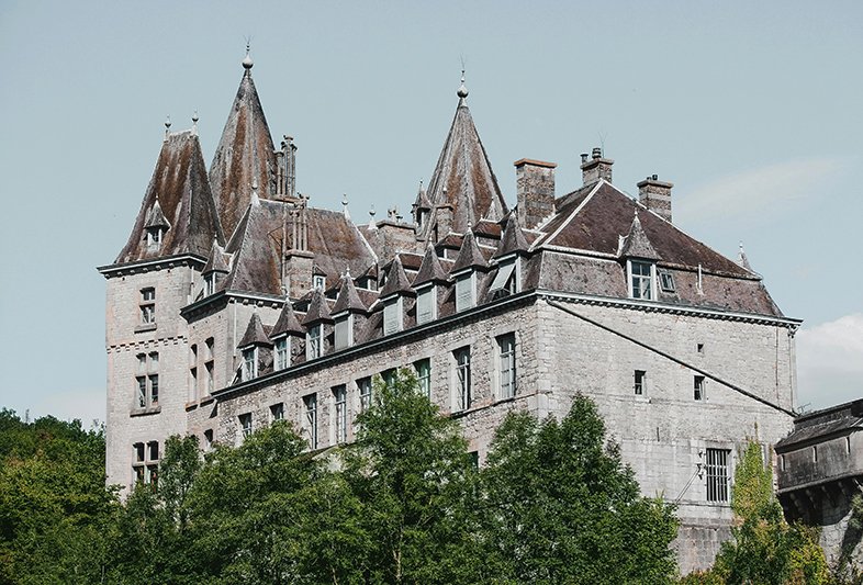 Durbuy Castle overlooking the town